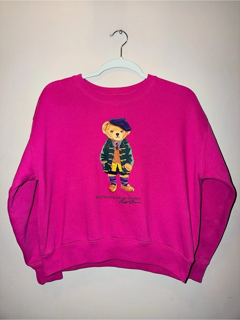 Polo Ralph Lauren Pink Polo Bear Crewneck Sweatshirt size 16 toddler